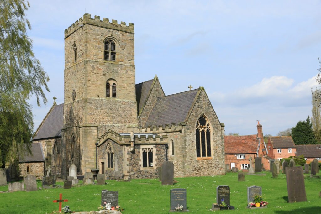 Long Whatton church (All Saints) produced a good list of 72 vascular plant species our visit on 22 April, including Goldilocks Buttercup and Hoary Plantain. © Steve Woodward