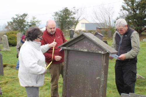 Learning how to record the built heritage of burial grounds, Dihewyd, Ceredigion.